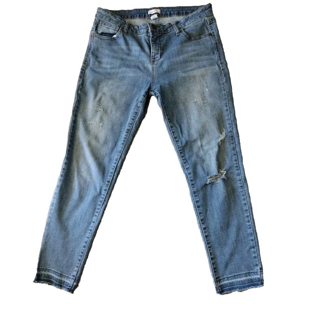 Blue Asphalt Jeans Women 13 Blue Distressed Skinny Mid Rise Junior
